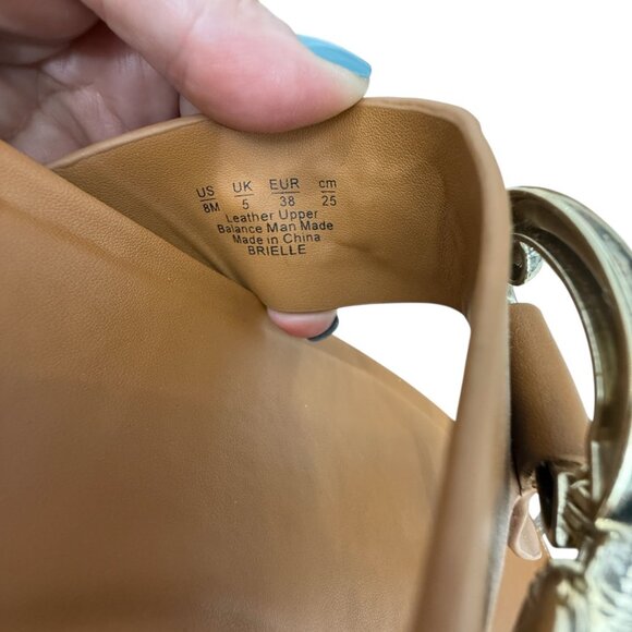 Franco Sarto Brielle Leather T Strap Women's Wedge Sandal Size 9 - Picture 10 of 10